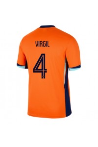 Nederland Virgil van Dijk #4 Voetbaltruitje Thuis tenue EK 2024 Korte Mouw